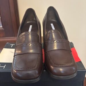 Tommy Hilfiger Brown Leather Loafers for Women